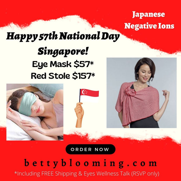 Japanese Negative Ion - Eye Mask / Warming Red Stole